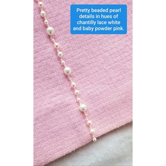 CHANEL vintage 1980's pretty-in-pink "beaded pearl bouclé" skirt fr-38 / us-6 - Picture 7 of 10